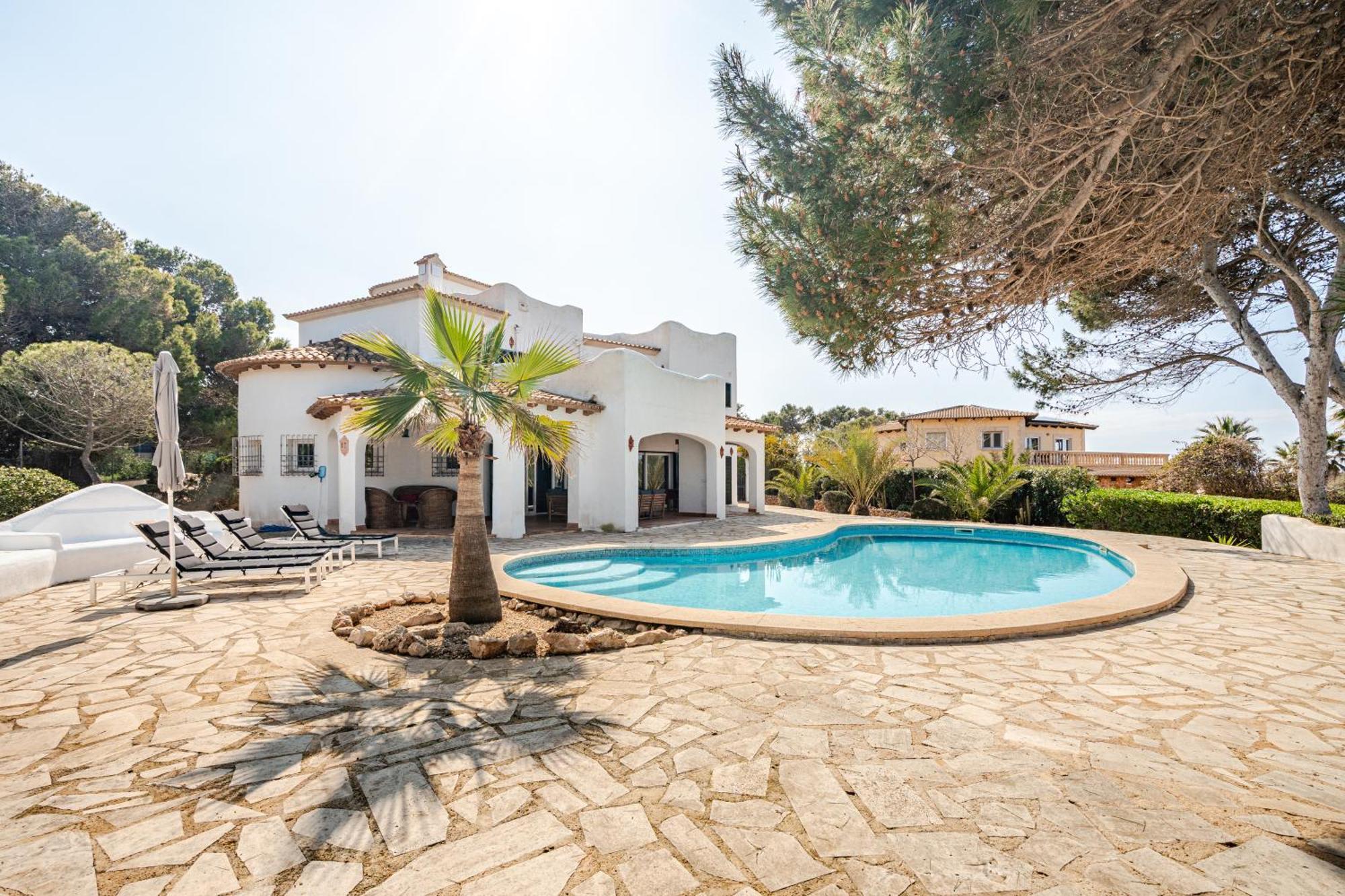 Gigantische Villa Mit Meerblick, Panoramablick & Pool-Oase Cala Pi  Eksteriør billede